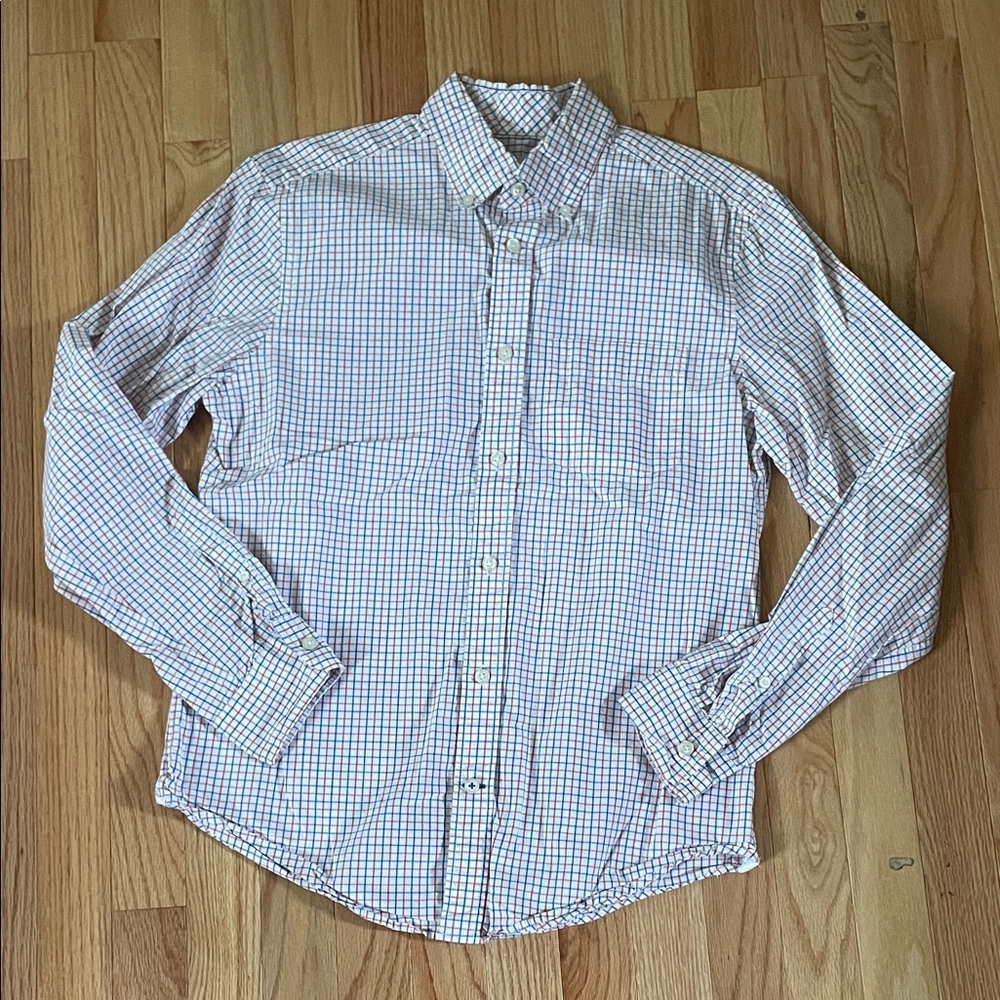 Gap Shirt Mens Small Blue Red Check Button Up Casual Preppy Cotton Church